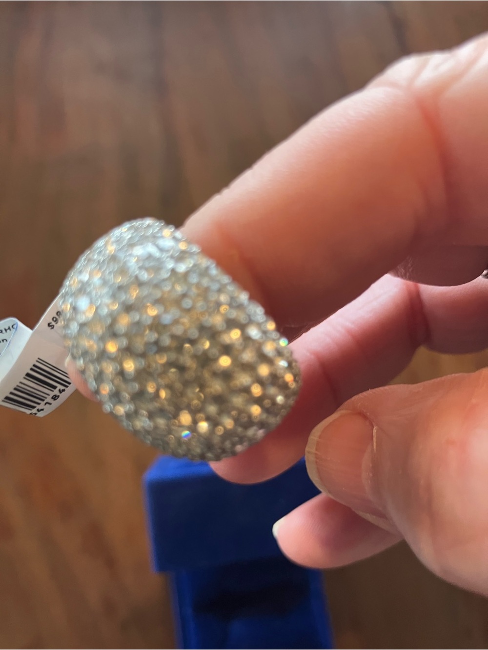 Kurt Geiger Silver Crystal Pave Dome Ring - Picture 2 of 8